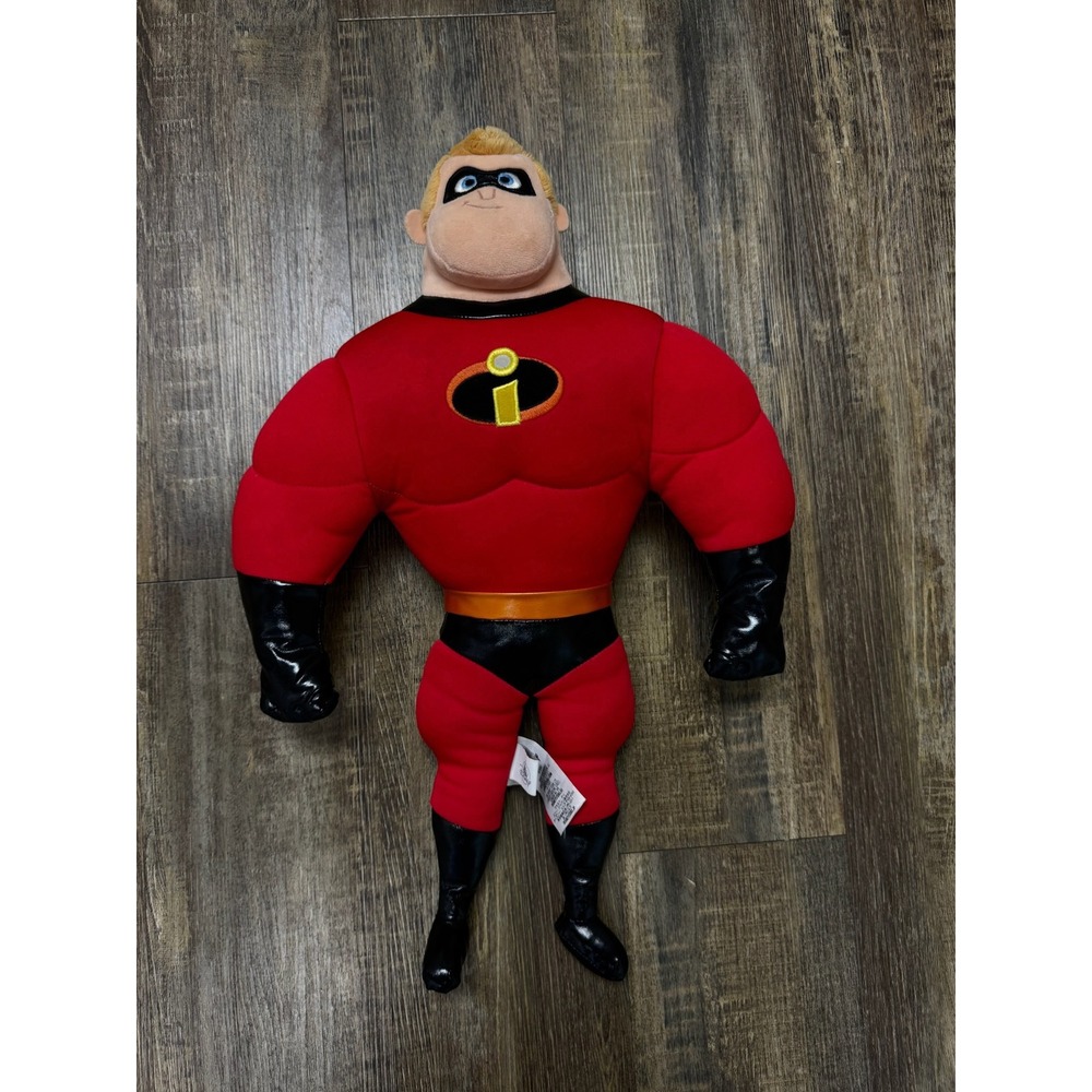 Disney Store Mr Incredible Plush Doll Pixar Incredibles 2 Superhero Red Black
